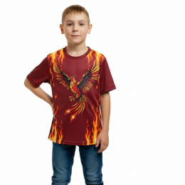 Футболка с полной запечаткой детская, модель с коротким рукавом, материал бифлекс