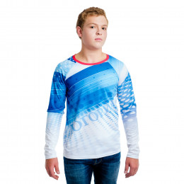 Футболка с полной запечаткой мужская, модель с длинным рукавом, материал прима