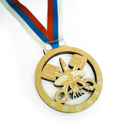 Медаль из дерева 1-слойная с гравировкой