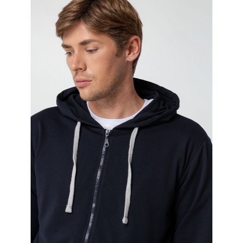 Толстовка на молнии с капюшоном Unit Siverga, темно-синяя