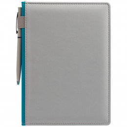 Ежедневник Spain Shall на заказ, недатированный, серый с бирюзовым