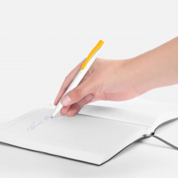 Ручка шариковая Pin, белая с желтым