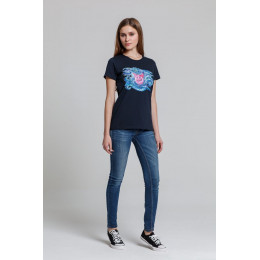 Футболка женская «Ван-Пиг», синяя