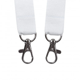 Лента для бейджа с 2 карабинами Carabine Duo, белая