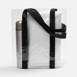 Шопер Clear Fest, ver.2, прозрачный с черными ручками
