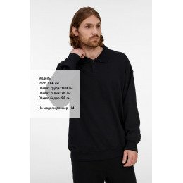 Свитшот оверсайз унисекс S6, черный