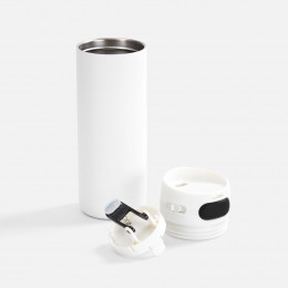 Термостакан X1 с цветной кнопкой, белый с черным