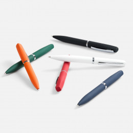 Ручка шариковая Bolt Soft Touch, зеленая