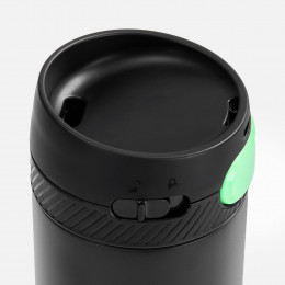 Термостакан X1 с цветной кнопкой, черный с зеленым