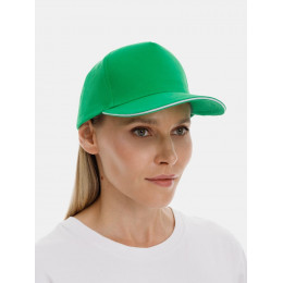 Бейсболка Long Beach, ярко-зеленая с белым
