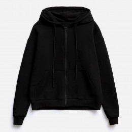 Толстовка унисекс оверсайз на молнии Zippy Terry, черная