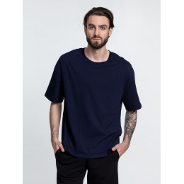 Футболка унисекс оверсайз Crosstown, темно-синяя