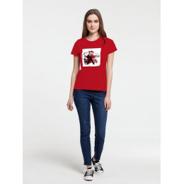 Футболка женская Carmen and Carwoman, красная