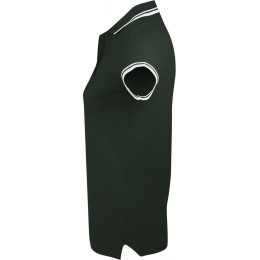 Рубашка поло женская Pasadena Women 200 с контрастной отделкой, зеленая с белым