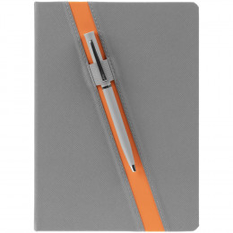 Ежедневник Rubikon на заказ, недатированный серо-оранжевый
