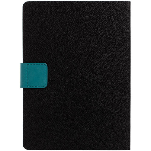 Ежедневник Boom, недатированный, черный с бирюзовым