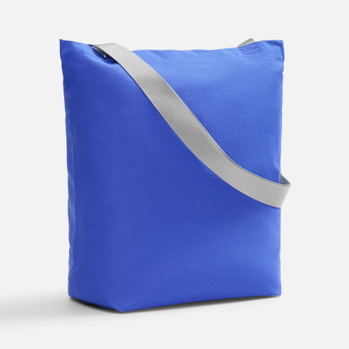 Шопер B5, синий с широкими серыми ручками